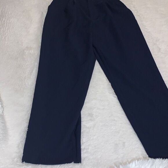Vintage Navy High Waist Trouser Pants Size 12 Average - Picture 2 of 11